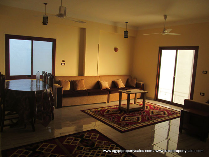 WB1928R First floor two bedroom apartment for rent in Memnon area West Bank of Luxor city