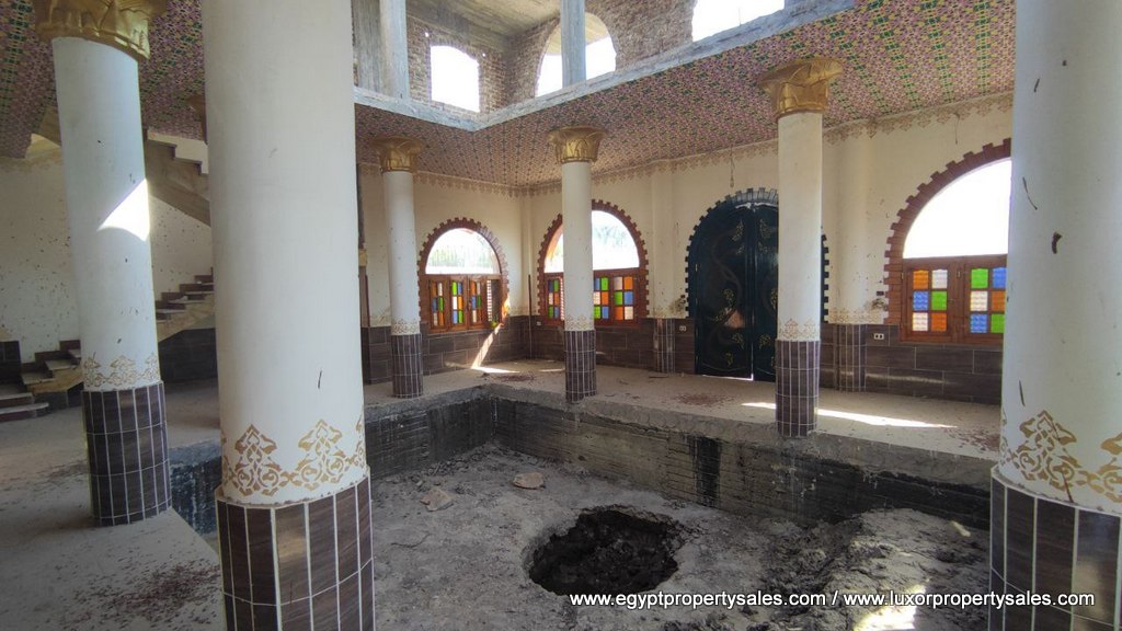 Unfinished three storey villa for sale in Luxor located on quite area Habu near to Habu temple in West Bank of Luxor city