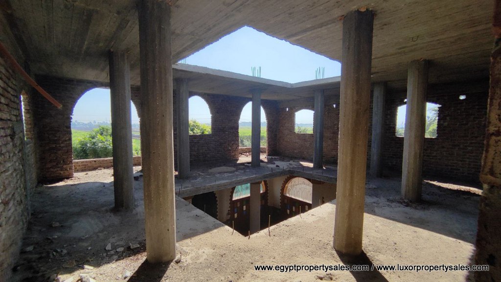 Unfinished three storey villa for sale in Luxor located on quite area Habu near to Habu temple in West Bank of Luxor city