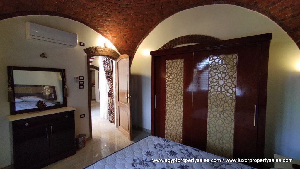 WB2144S/R Nubian design house for sale in Luxor each floor has one bedroom apartment for rent located in West Bank of Luxor Ramla