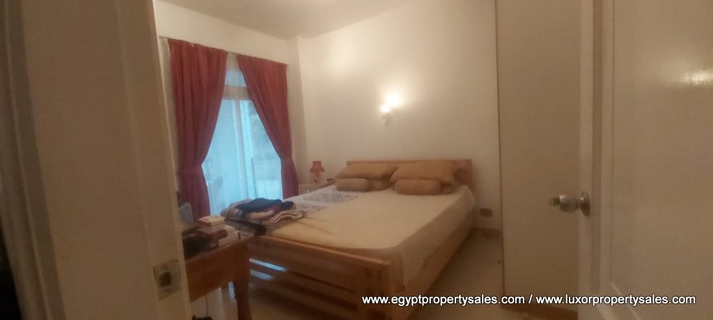 EE2150S Two bedrooms apartment with shared terrace for sale in Luxor city next to Egyptian Experience Luxor Resort