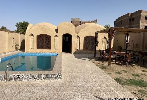 Beautiful dome house with swimming pool for sale in Luxor, West Bank, Ramla.